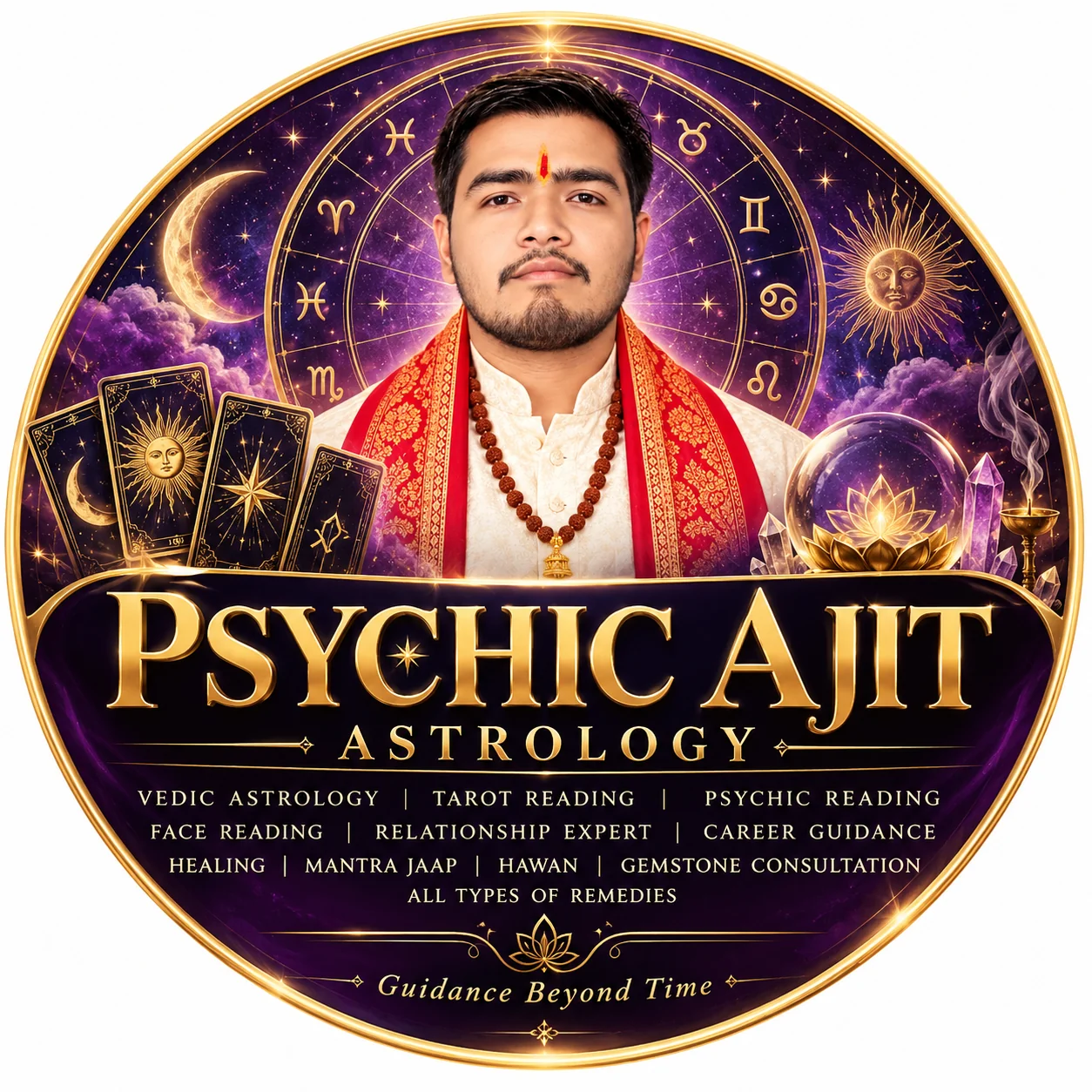 Psychic Ajit Astrology — psychic reading, Vedic astrology, tarot, face reading, relationship guidance, mantra jaap and hawan